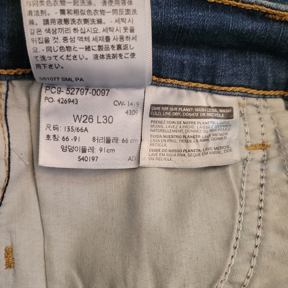 Levi's 720 High Rise Super Skinny Classic Blue Jeans Size W26 L30 - Picture 7 of 13